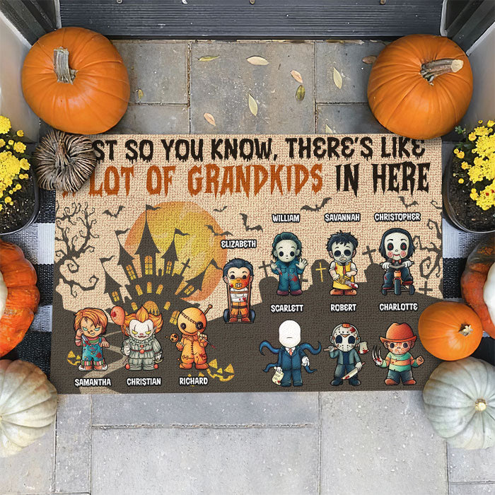 Custom Name Halloween Grandkids Gifts for Grandparents - Personalized Doormat