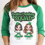 Custom Name St. Patrick's Day Bestie Drinking Squad Gifts - Personalized Raglan Shirt