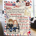Custom Name Broken Road Love Gifts for Couples - Personalized Blanket