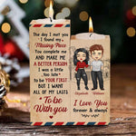 Custom Name Missing Piece Couple Gifts - Personalized Color Candle Holder