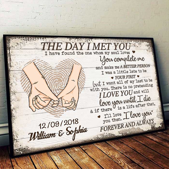 Custom Name Date Anniversary Gifts for Couples - Personalized Poster