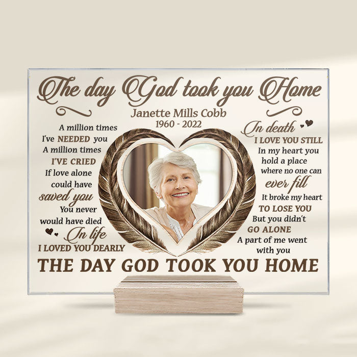 In Death I Love You Still - Personalized Acrylic Plaque - Upload Image, Memorial Gift, Sympathy Gift