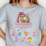 Custom Name Nanasaurus Dinosaur Gifts for Nana - Personalized Apparel