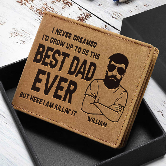 Custom Name Best Dad Gifts - Personalized Leather Wallet