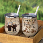 Custom Name Camping Couple Gifts - Personalized Wine Tumbler