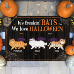 Custom Name Halloween Cat Gifts for Cat Lovers - Personalized Doormat