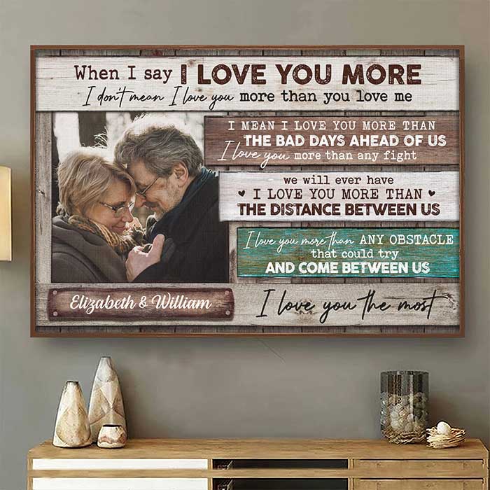 I Love You More Than Anything - Upload Image, Gift For Couples - Personalized Horizontal Poster