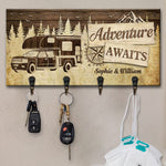 Custom Name Adventure Travel Gifts for Couples - Personalized Key Holder