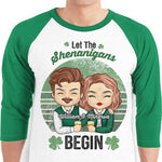 Custom Name St. Patrick's Day Couple Gifts - Personalized Raglan Shirt