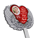 Custom Photo Memorial Angel Heart Decor - Personalized Acrylic Stake