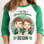 Custom Name St. Patrick's Day Couple Gifts - Personalized Raglan Shirt