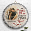 God Let Me Meet You - Personalized Shaped Wood Sign - Upload Image, Gift For Couples, Husband Wife
