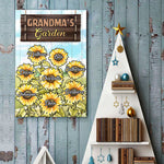 Custom Name Sunflower Garden Gifts for Grandma - Personalized Poster