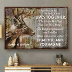 Custom Name Deer Couple Love Decor - Personalized Poster