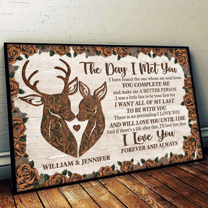 You Complete Me - Personalized Horizontal Poster - Gift For Couples, Husband Wife
