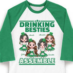 Custom Name St. Patrick's Day Drinking Besties Gifts for Women - Personalized Raglan Shirt