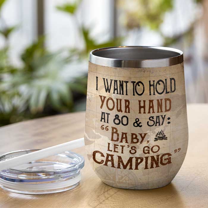 Custom Name Camping Couple Gifts - Personalized Wine Tumbler
