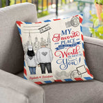 Custom Name Travel Couple Gifts - Personalized Pillow