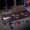 Never Mind The Witch, Beware Of The Cats - Personalized Decorative Mat, Halloween Ideas