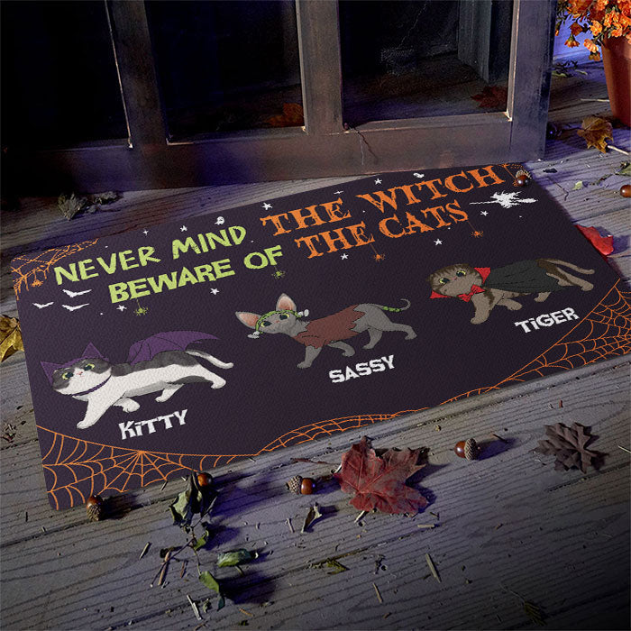 Custom Name Halloween Cat Gifts for Cat Lovers - Personalized Doormat