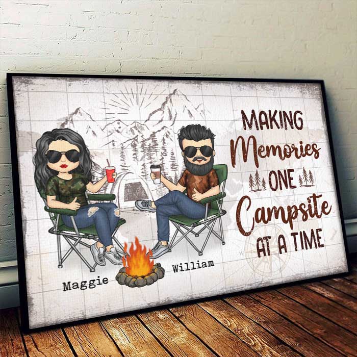 Custom Name Camping Gifts for Couples - Personalized Poster