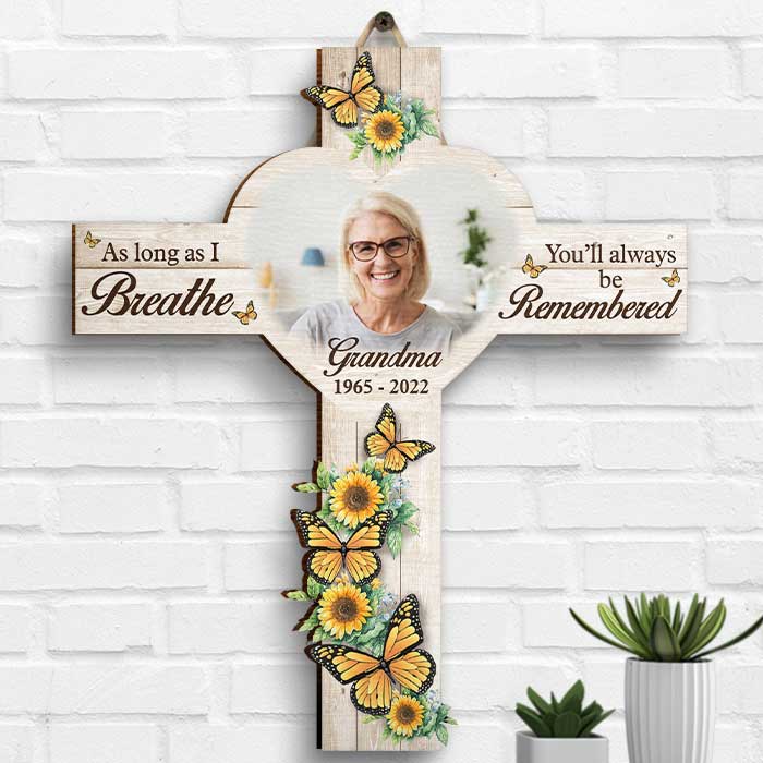 Custom Photo Grandma Memorial Gifts - Personalized Wood Sign