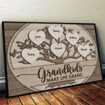 Custom Name Grandkids Family Tree Gifts for Grandparents - Personalized Poster