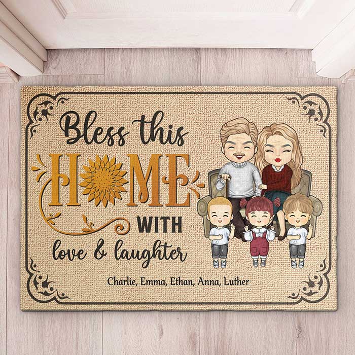 Custom Name Family Home Decor - Personalized Doormat