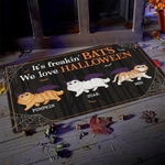 Custom Name Halloween Cat Gifts for Cat Lovers - Personalized Doormat