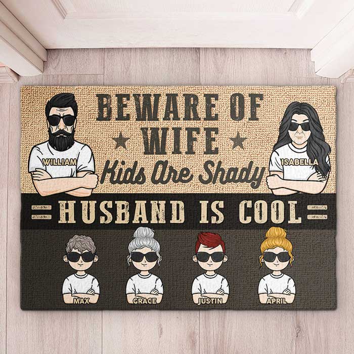 Custom Name Funny Family Warning Gifts - Personalized Doormat