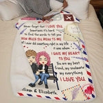 Custom Name Love Letter Gifts for Couples - Personalized Blanket