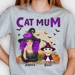Custom Name Halloween Witch Cat Gifts for Women - Personalized Apparel