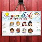 Custom Name Grandkids Gifts for Grandparents - Personalized Rectangle Sign