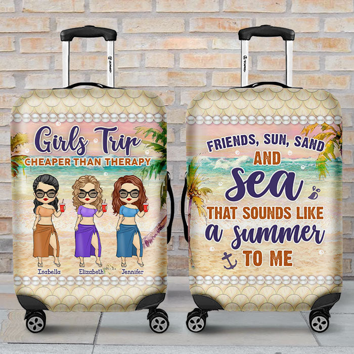 Custom Name Girls Trip Beach Gifts for Friends - Personalized Luggage Cover