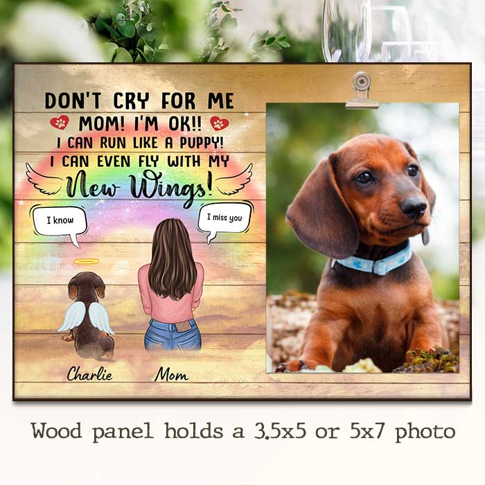 Don't Cry For Me, Mom! I Can Even Fly With My New Wings - Personalized Photo Frame