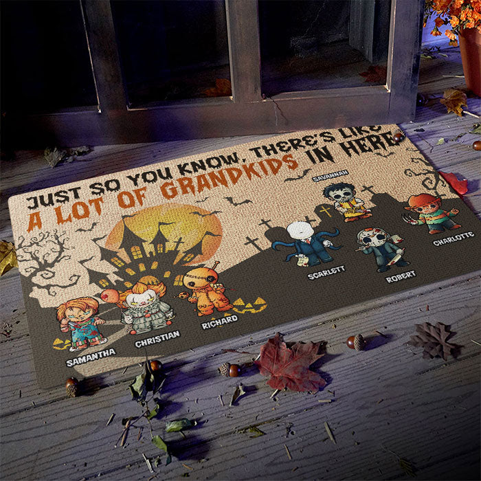 Custom Name Halloween Grandkids Gifts for Grandparents - Personalized Doormat