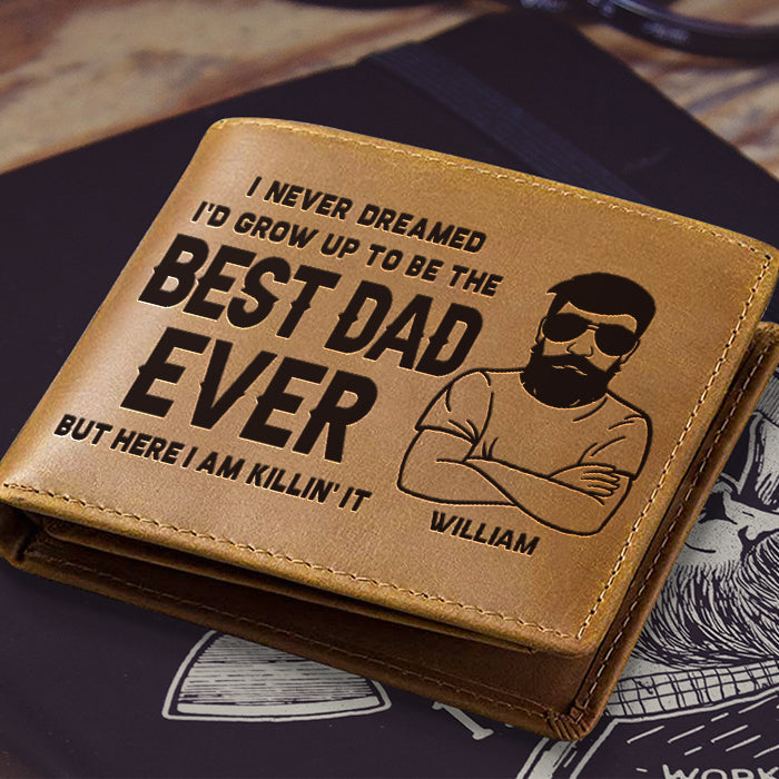 Custom Name Best Dad Gifts - Personalized Leather Wallet