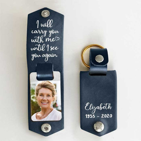 Custom Photo Memorial Gifts - Personalized PU Keychain