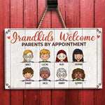 Custom Name Grandkids Welcome Sign for Grandparents - Personalized Rectangle Sign