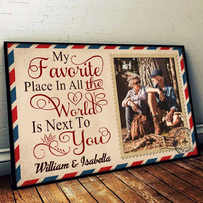 Custom Photo Couple Gifts - Personalized Name Poster