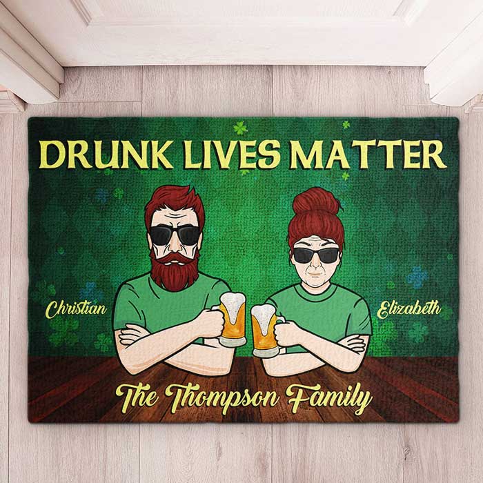 Custom Name Funny Beer Family Gifts - Personalized Doormat