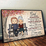 Custom Name God Blessed the Broken Road Couple Gifts - Personalized Poster