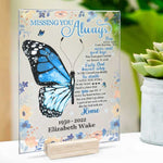 Custom Memorial Butterfly Gifts for Loss - Personalized Acrylic Plaque