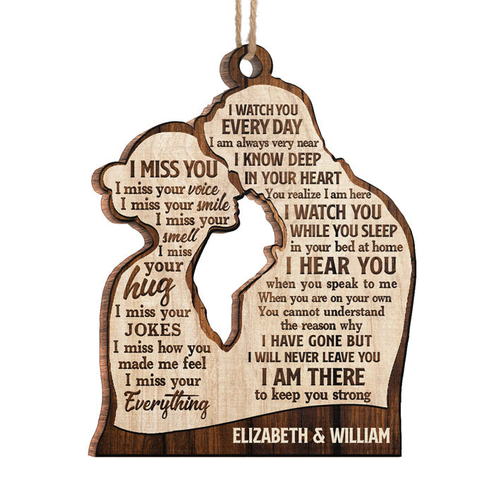 I Miss Your Voice I Miss Your Smile - Personalized Custom Wood Shaped Christmas Ornament - Memorial Gift, Sympathy Gift, Christmas Gift