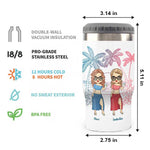 Custom Name Beaches Booze Bestie Gifts for Women - Personalized Can Cooler