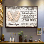 Custom Name Hand in Hand Love Gifts for Couples - Personalized Poster