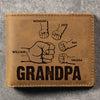 Grandpa And His Grandkids - Personalized Bifold Wallet - Gift For Dad, Grandpa
