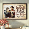 My Favorite Thing Is Staying Next To You - Upload Image, Gift For Couples - Personalized Horizontal Poster