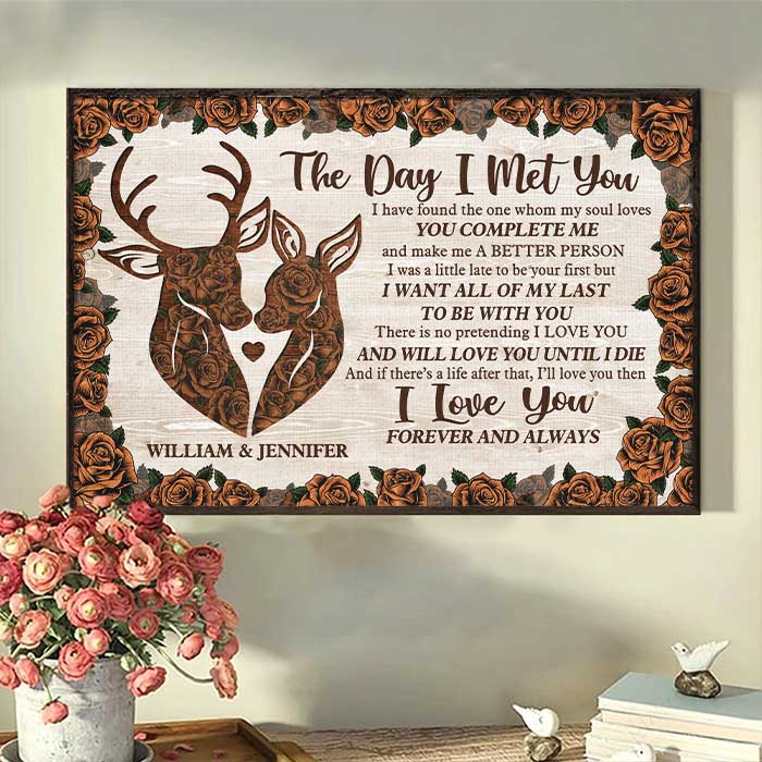 You Complete Me - Personalized Horizontal Poster - Gift For Couples, Husband Wife
