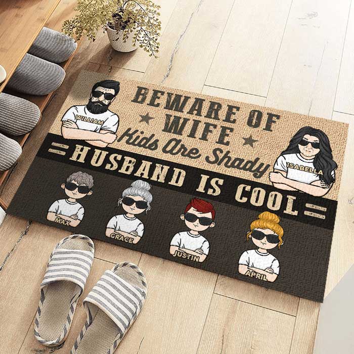 Custom Name Funny Family Warning Gifts - Personalized Doormat